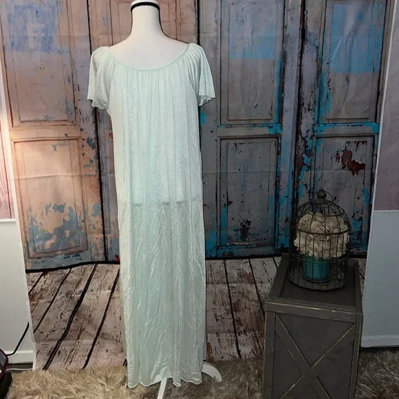 Women’s Vintage nightgown mint green coquette cottagecore fairy vibes OSFM - Picture 6 of 8